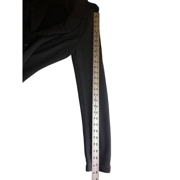 R Jeans Black Grunge Jacket L Tailored Fit Button Front Distressed Edge READ - Picture 12 of 14